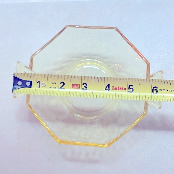 Vintage Sahara Yellow Bowl Heisey Glass Co. Yeoman Optic Double Handled Pristine - Picture 7 of 8